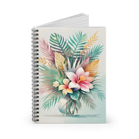 Tropical Palm Leaves Floral Spiral Notebook