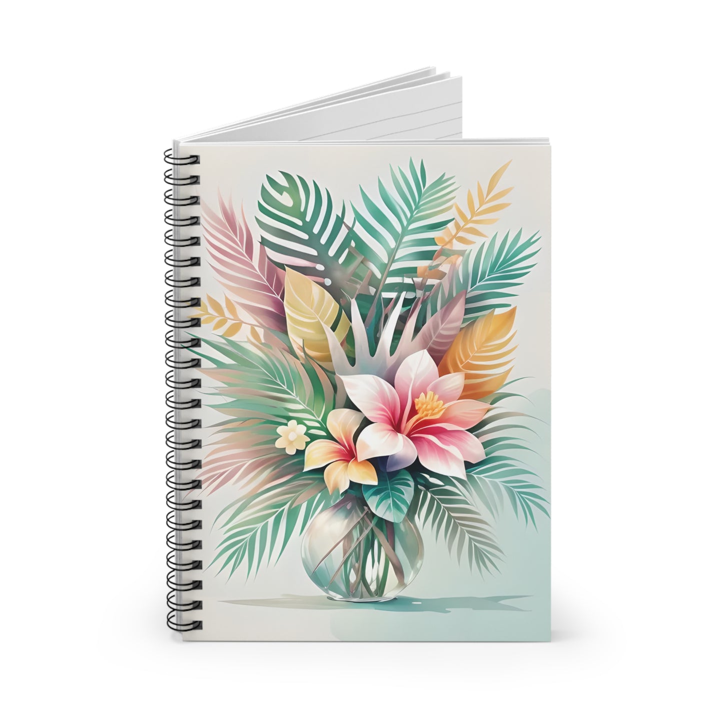 Tropical Palm Leaves Floral Spiral Notebook
