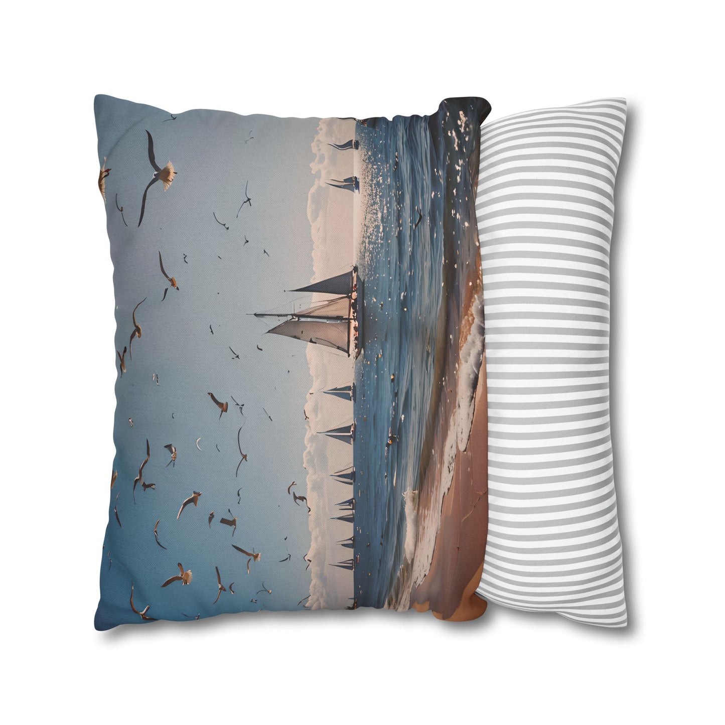 Sailboat Seascape Decorative Pillowcase