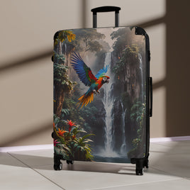 Tropical Waterfall Parrot Cabin Suitcase