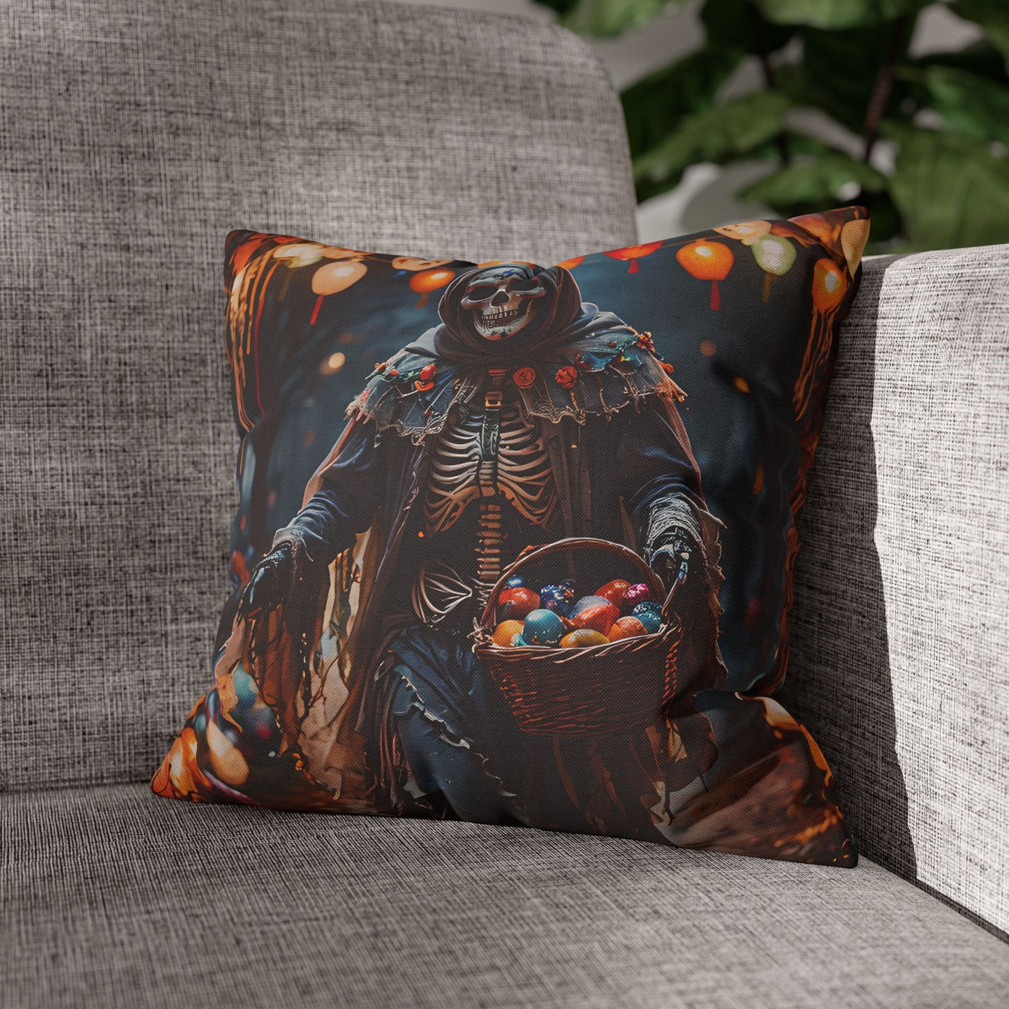 Spooky Grim Reaper Decorative Pillow Cover