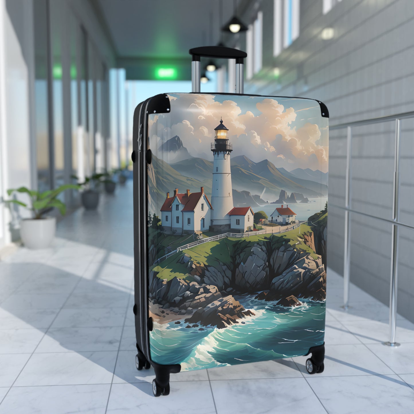 Seaside Lighthouse Cabin Suitcase