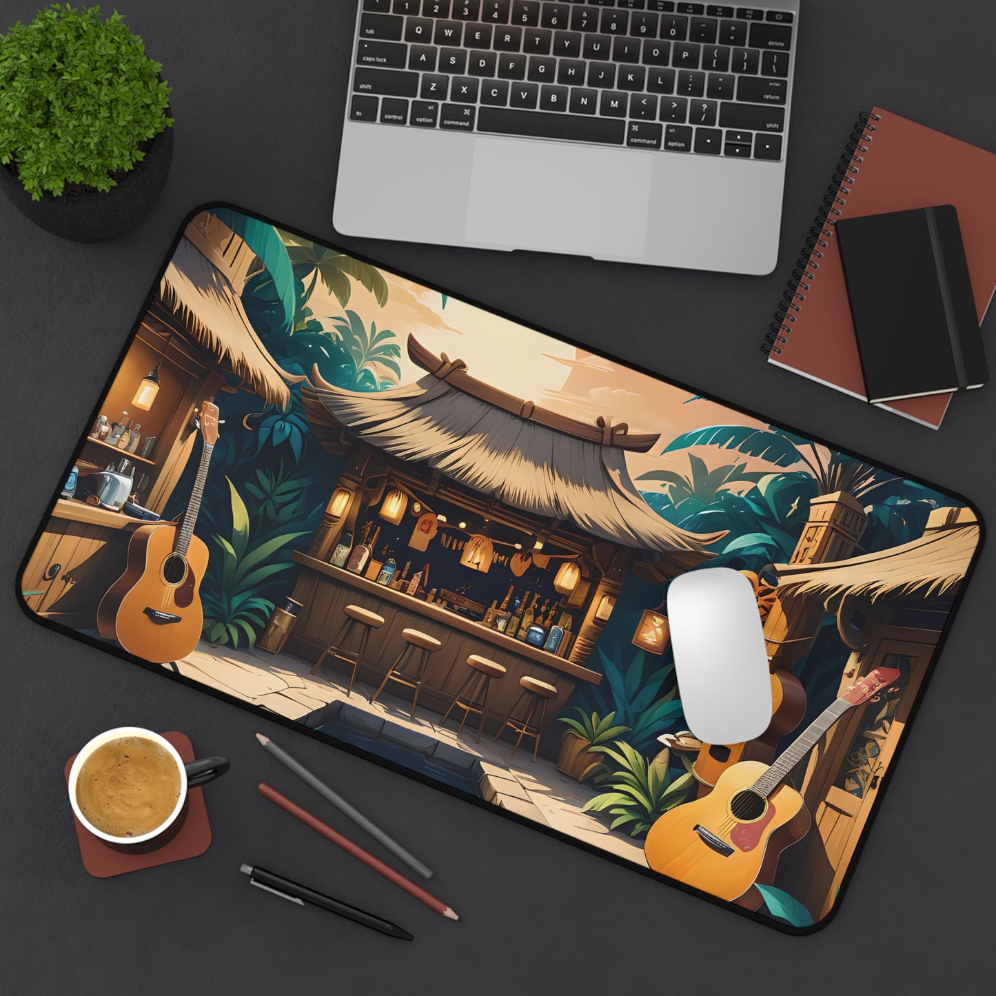 Island Tiki Bar Guitar Desk Mat