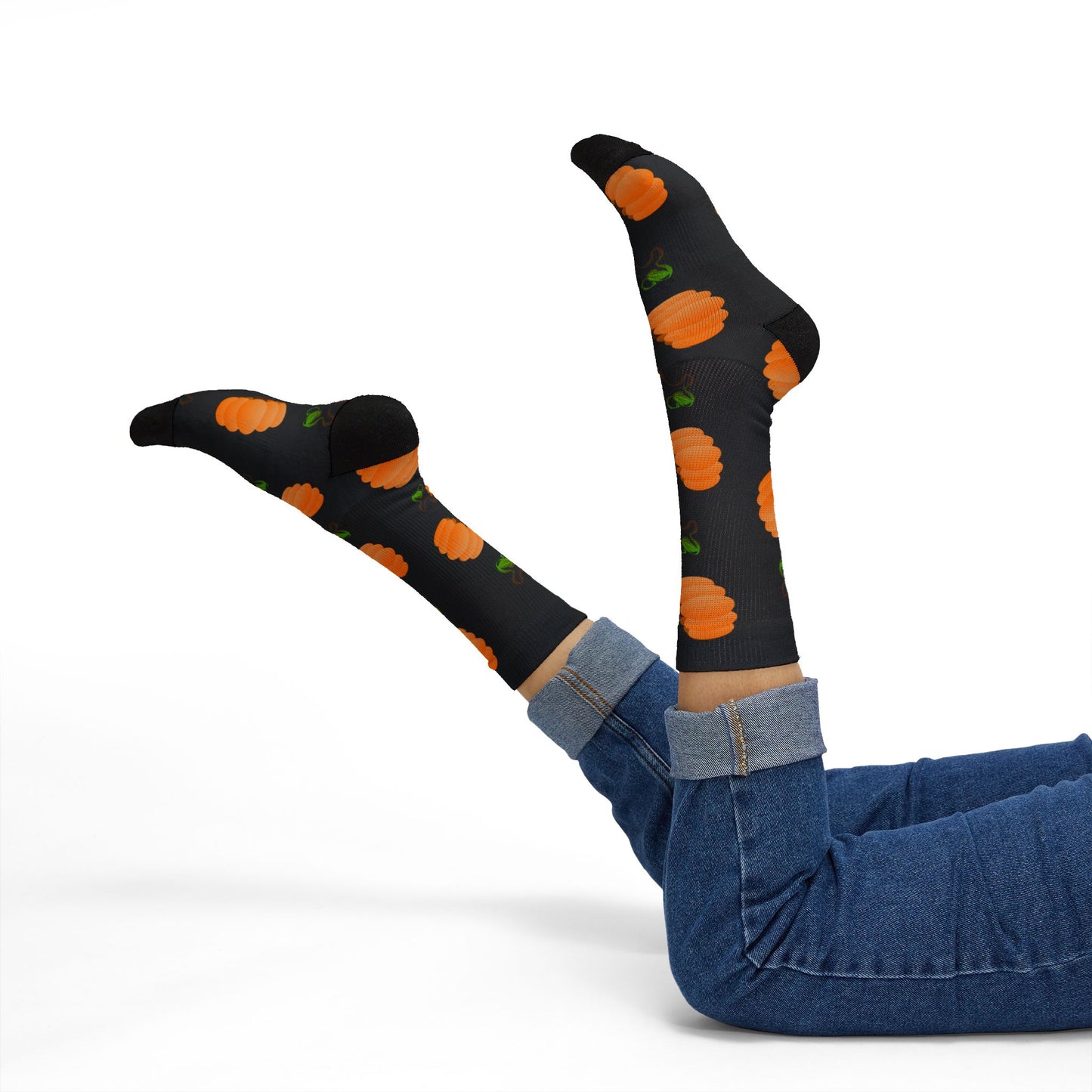 Orange Pumpkin Crew Socks