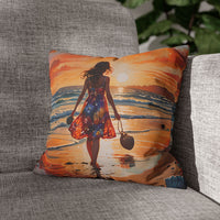 Sunset Beach Walk Pillowcase