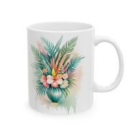 Bridal Tropical Floral Ceramic Mug