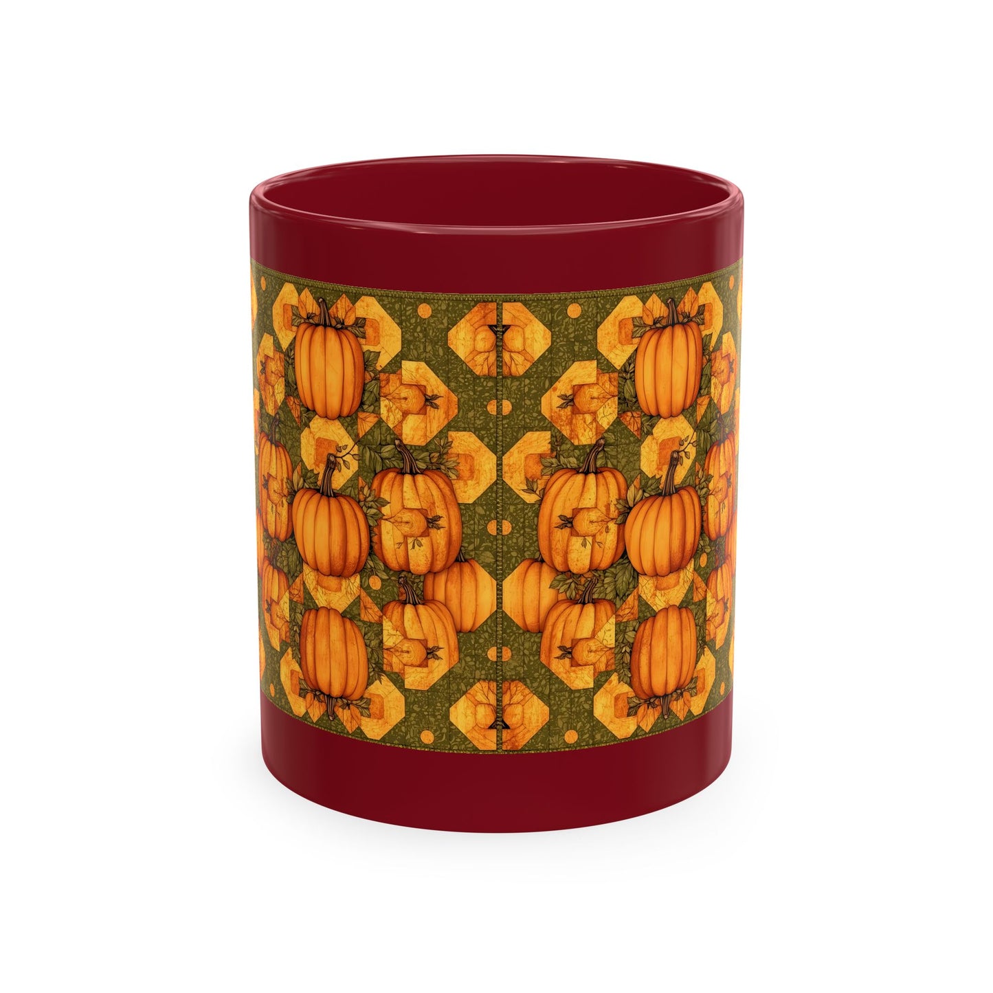 Pumpkin Quilt Patch Ceramic Mug