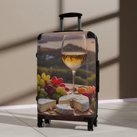 Wine & Cheese Suitcase Travel Luggage