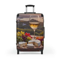 Wine & Cheese Suitcase Travel Luggage