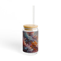 Abstract Floral Swirl Sipper Glass