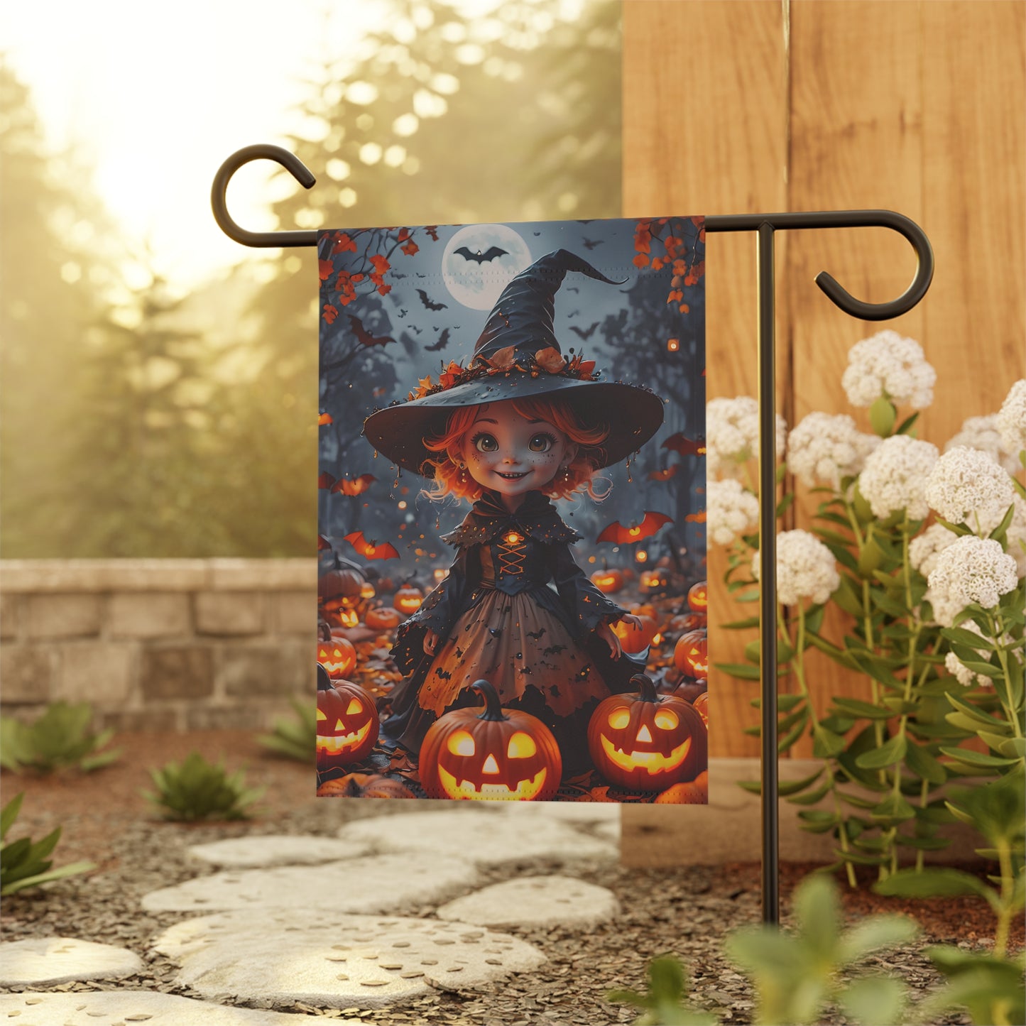 Halloween Witch Garden Flag