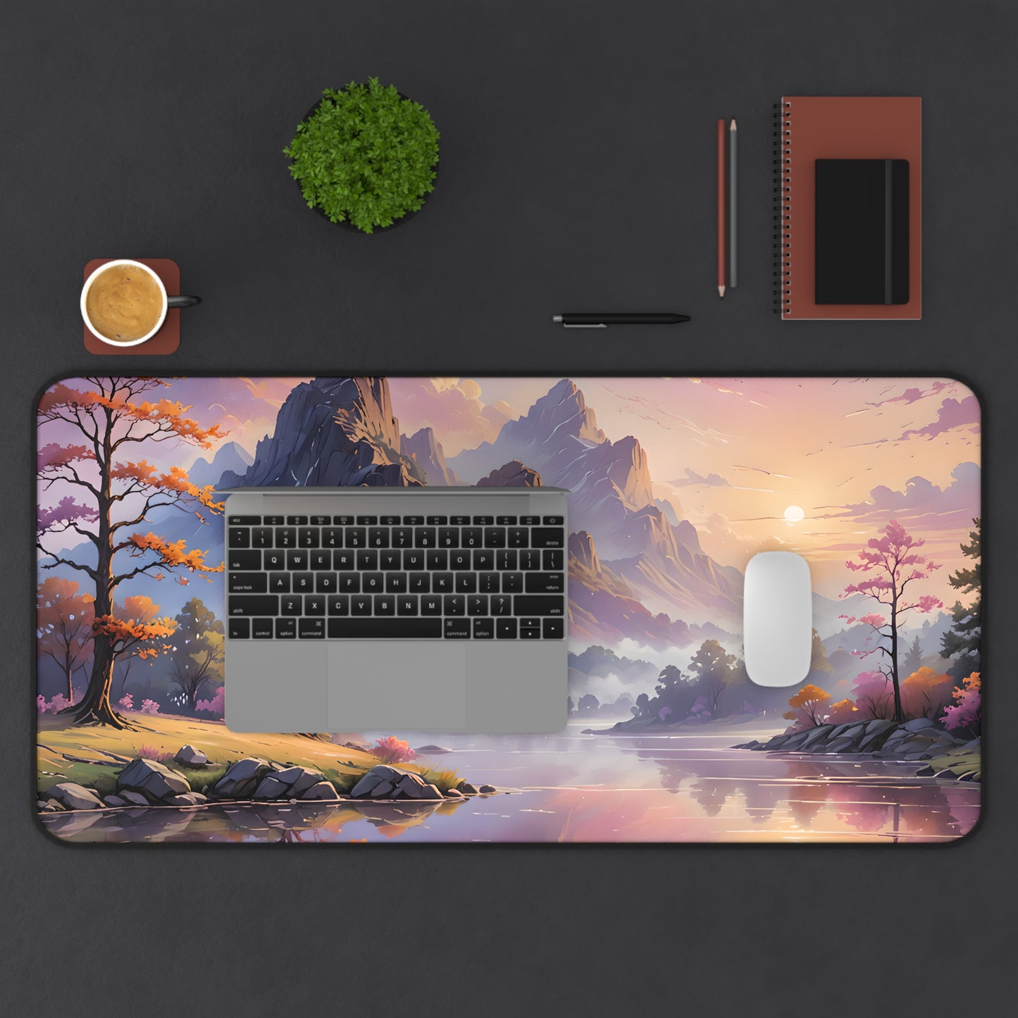 Sunset Mountain Lake Desk Mat