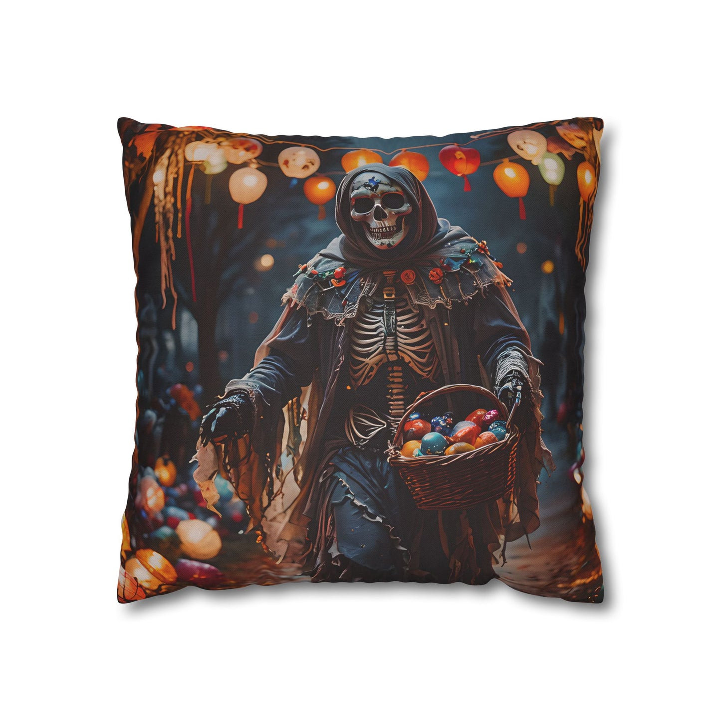 Spooky Grim Reaper Decorative Pillow Cover
