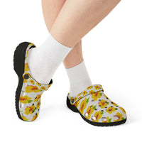 Yellow Hibiscus Clog Shoes
