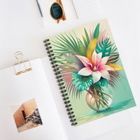 Vibrant Lily & Palm Leaves Floral Spiral Notebook