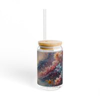 Abstract Floral Swirl Sipper Glass