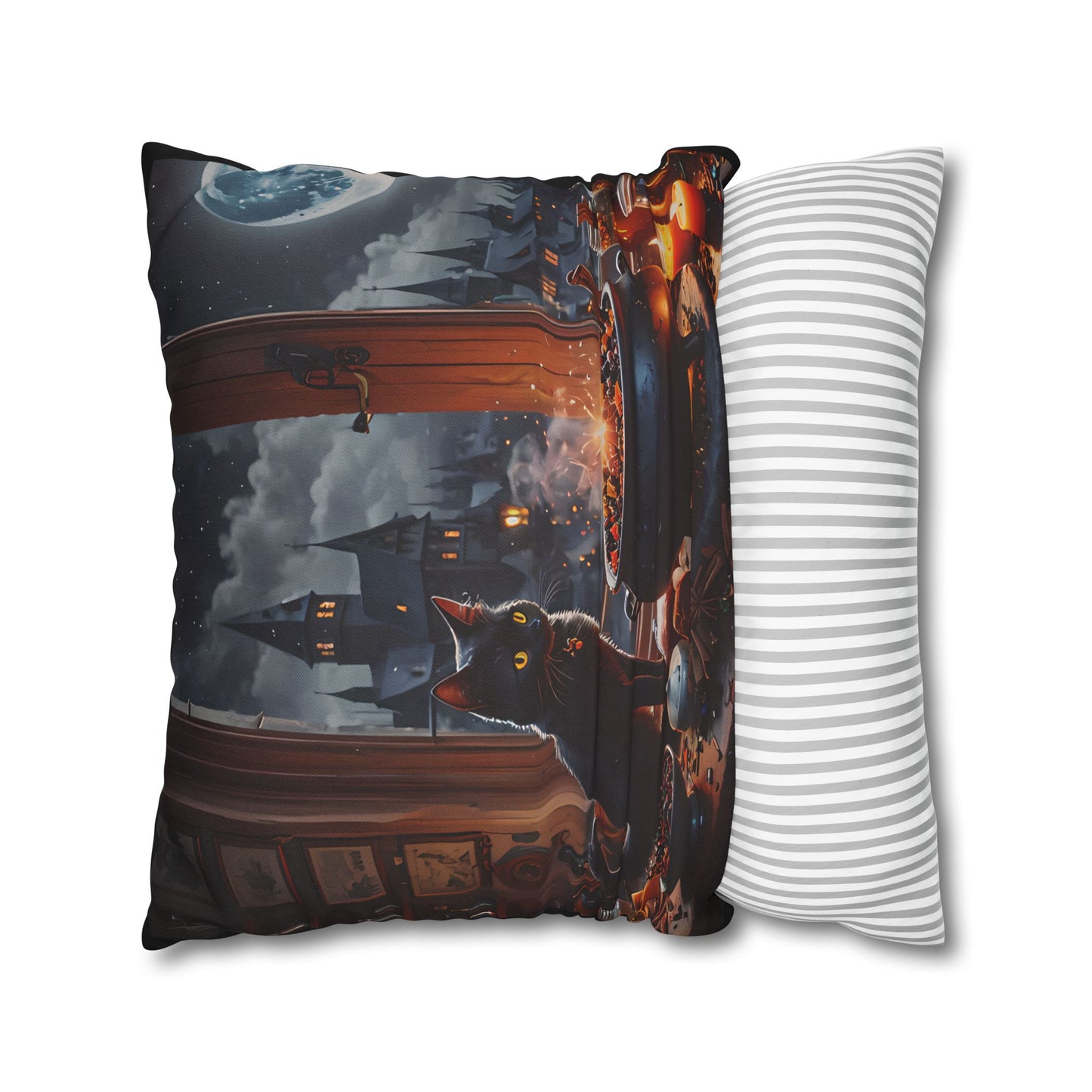 Black Cat Cauldron Pillow Cover
