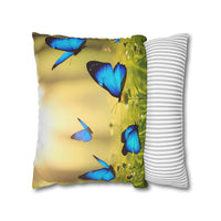 Blue Butterfly Decorative Pillowcase