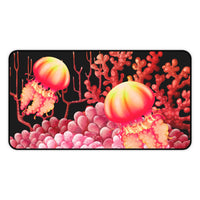 Vibrant Jellyfish Coral Desk Mat