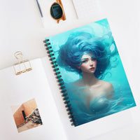 Aqua Blue Mermaid Muse Spiral Notebook