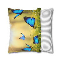 Blue Butterfly Decorative Pillowcase