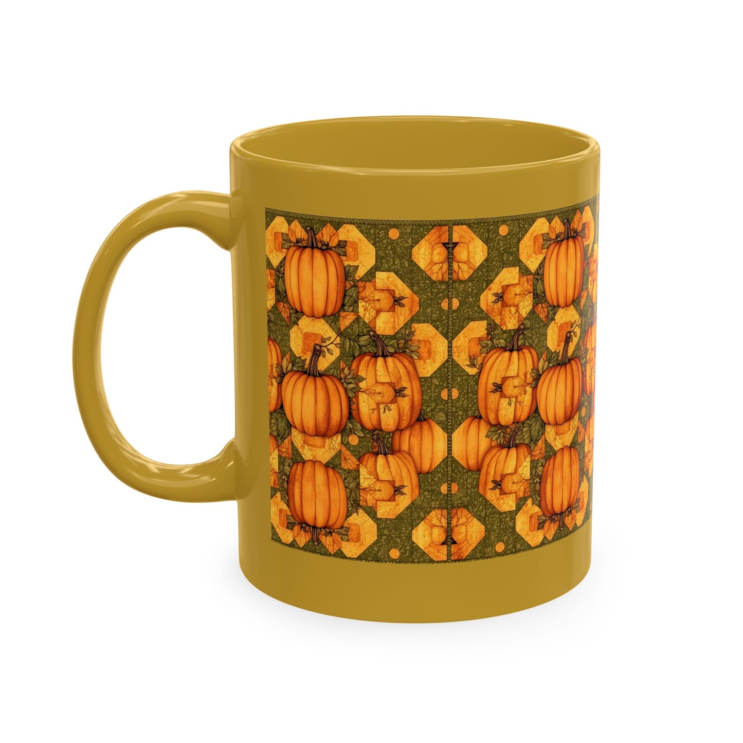 Pumpkin Quilt Patch Ceramic Mug