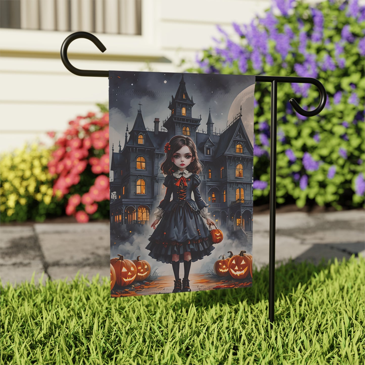 Haunted Mansion Girl Garden Flag