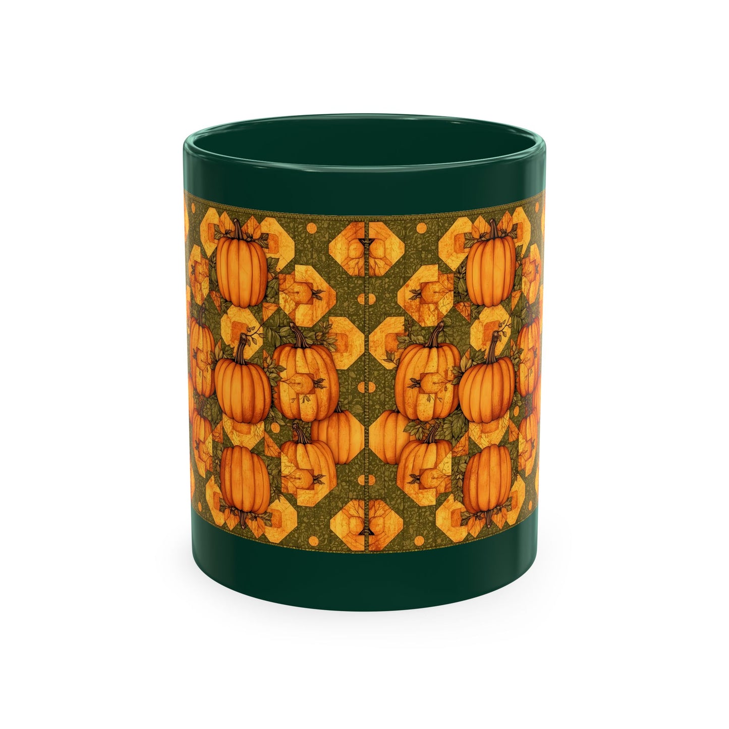 Pumpkin Quilt Patch Ceramic Mug