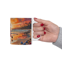 Beach Sunset Walk Ceramic Mug