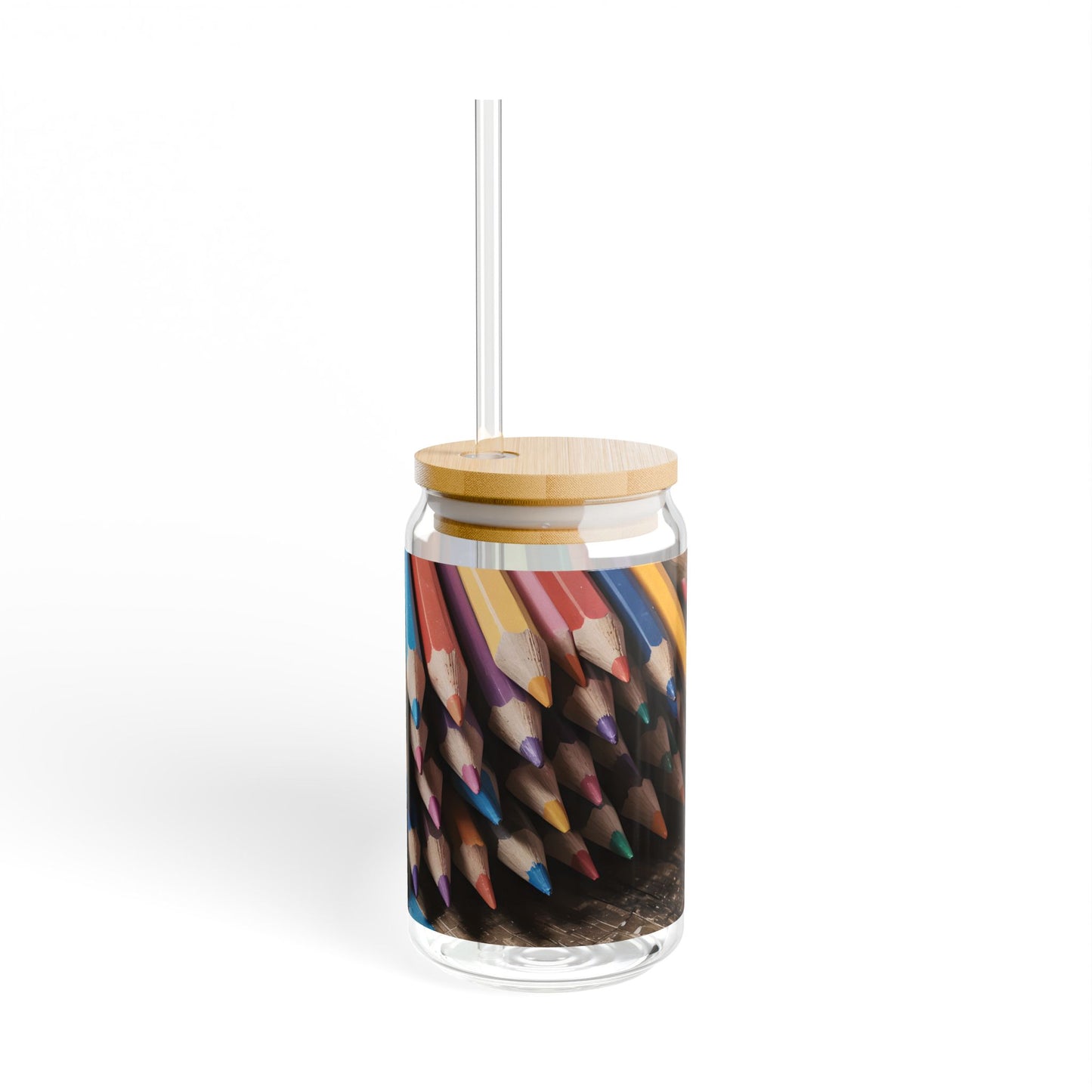 Artist Colored Pencils Sipper Glass