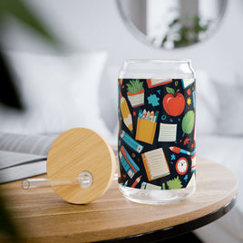 Teacher School Supplies Sipper Glass