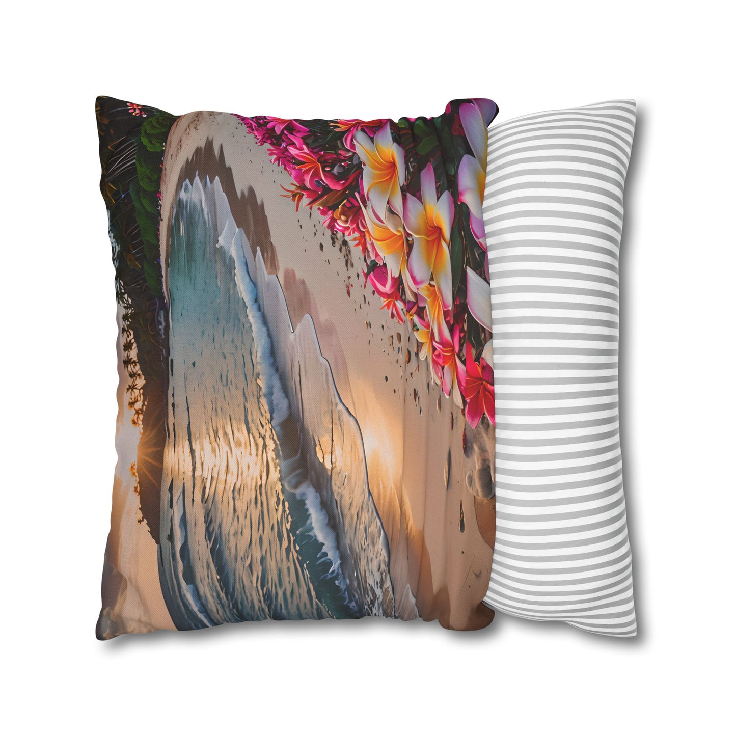 Plumeria Beach Sunset Pillowcase