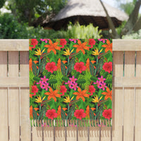 Tropical Bird of Paradise Flower Beach Towel