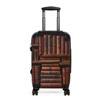 Vintage Book Collection on Shelf Cabin Suitcase