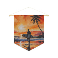 Surfer at Sunset Pennant Wall Decor