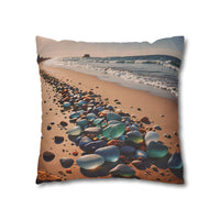 Colorful Sea Glass on Beach Pillowcase