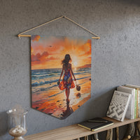 Sunset Beach Girl Boho Summer Wall Decor
