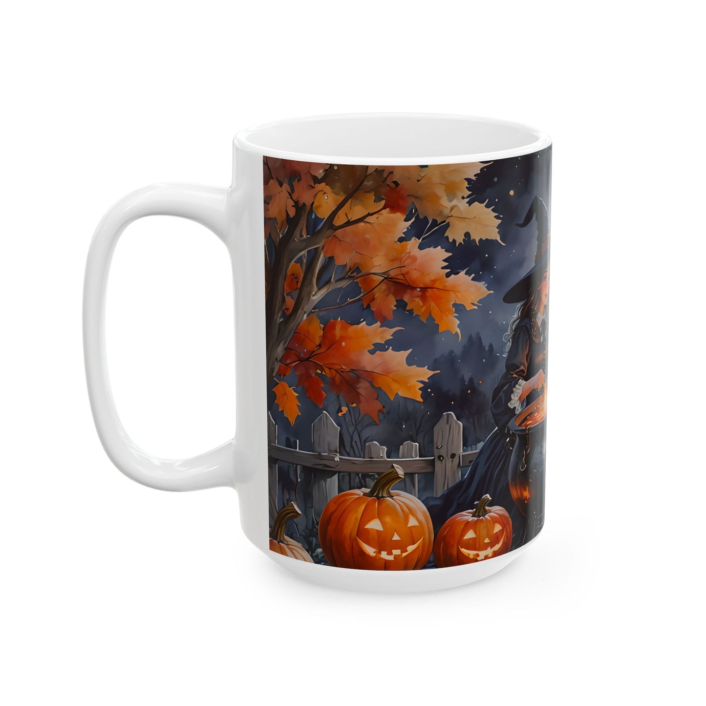 Cute Witch Stirring Cauldron Mug
