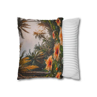 Tropical Hibiscus Decorative Pillowcase