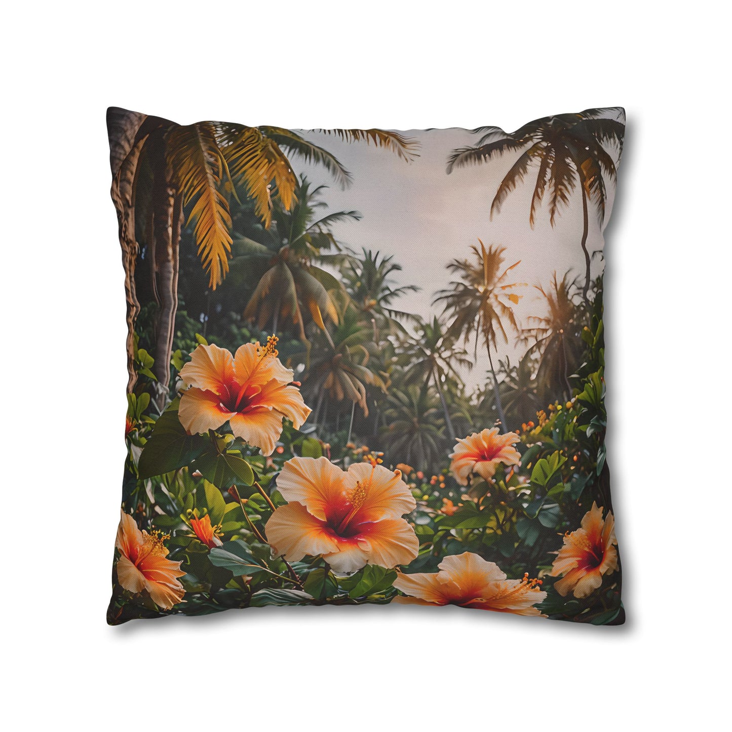 Tropical Hibiscus Decorative Pillowcase