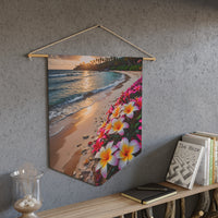 Plumerias on Beach Pennant Wall Decor