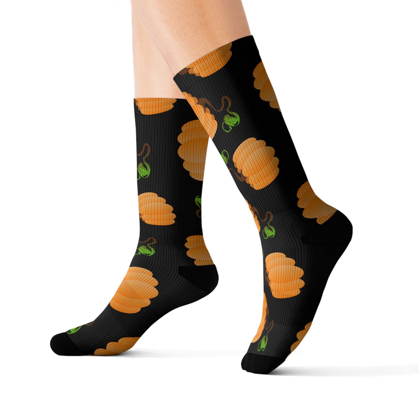 Orange Pumpkin Crew Socks