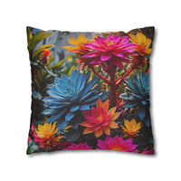 Bright Colorful Succulents Pillow Cover