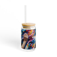 Artist Painting Portrait Sipper Glass