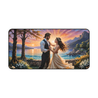 Romantic Sunset Dancing Couple Desk Mat