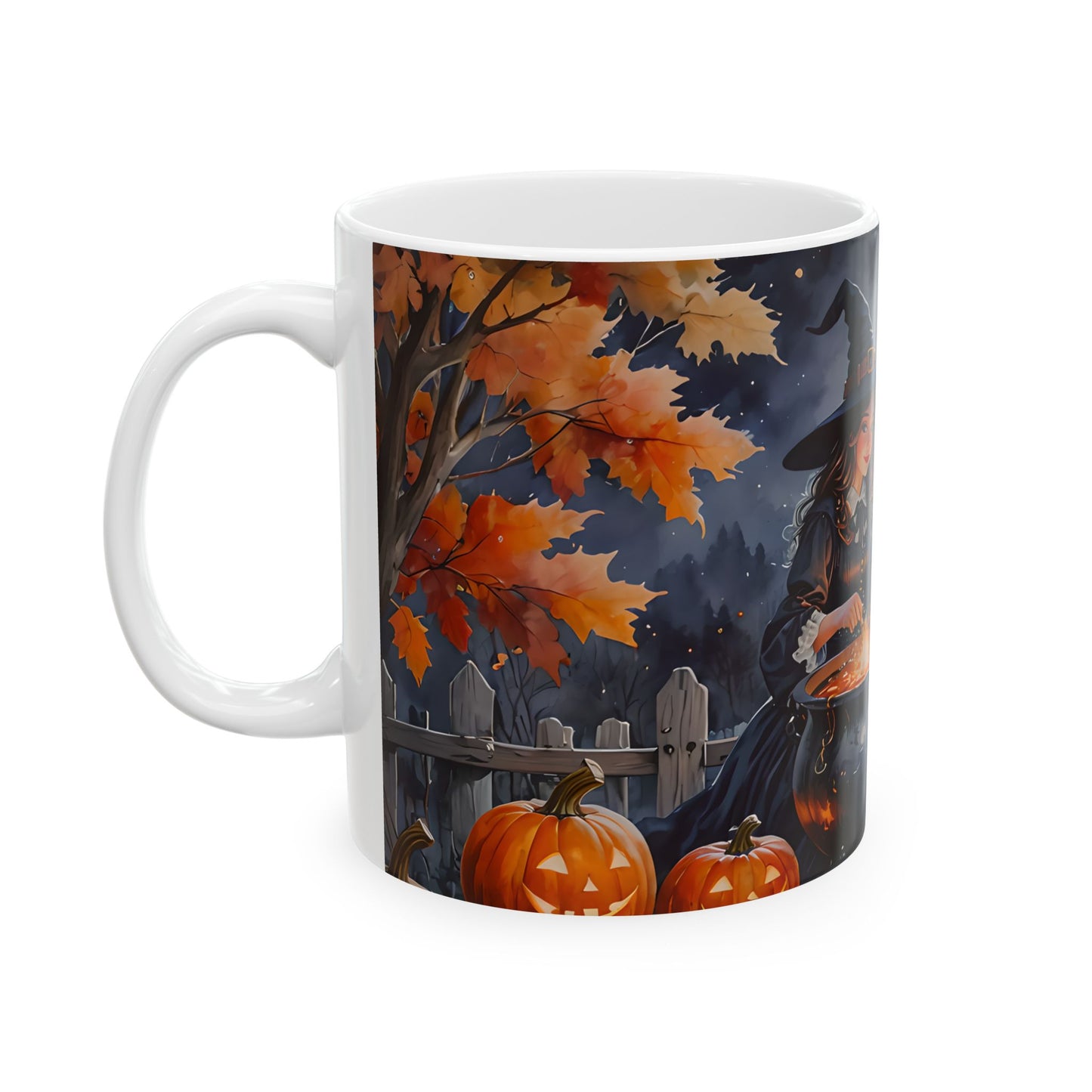 Cute Witch Stirring Cauldron Mug