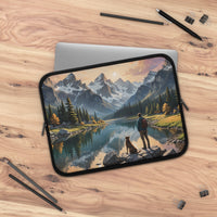 Peaceful Mountain Man and Dog Laptop Sleeve