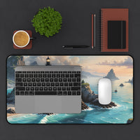 Coastal Seaside Lighthouse Desk Mat