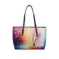 Artistic Tree Landscape PU Leather Shoulder Bag