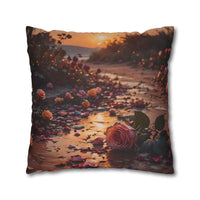 Romantic Rose Beach Sunset Pillowcase